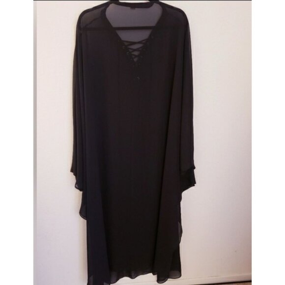 Victoria Secret  Oversize Sheer Lace Up Front Caftan Sz M Fits up to 4X IMO EUC - Picture 8 of 8